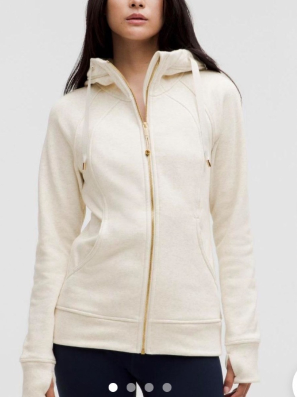 Lululemon Scuba Full-Zip Hoodie *Plush Heathered Bone / Gold